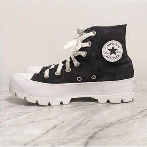 Size 5.5 - Converse High Lugged Gray Tie Dye Women's Platform Shoes